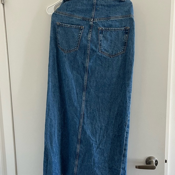 Frame Cut-Off Waist Denim Maxi Skirt - Picture 7 of 8